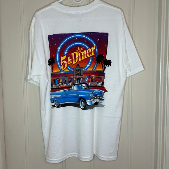 Scottsdale 5&Diner T-shirt Mens L white Diner souvenir graphic tee Gildan - Picture 1 of 2
